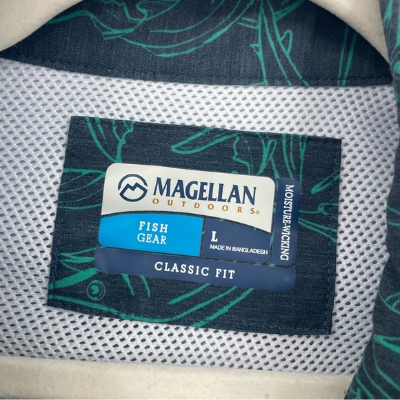 Magellan swordfish Vented Back Fishing Shirt blue girl L fish gear classic fit - Picture 4 of 8